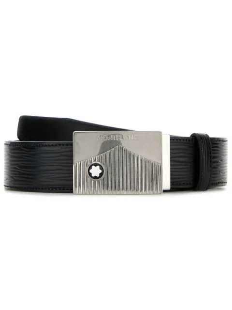 Montblanc logo-plaque leather belt Black 199092