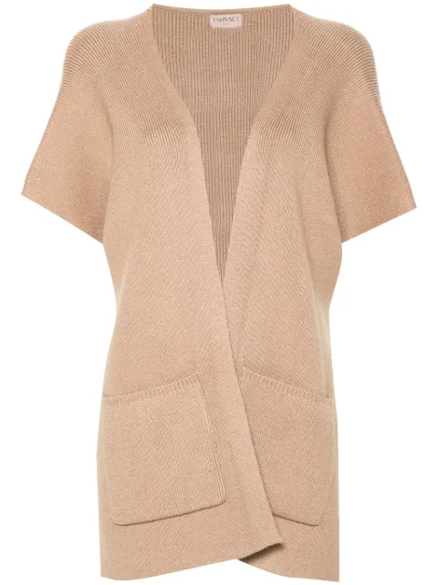 TWINSET logo-embroidered poncho Neutrals 242TA4150