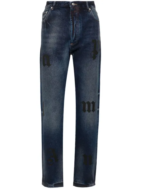 Palm Angels logo-print jeans Blue PMYA040F24DEN0024510