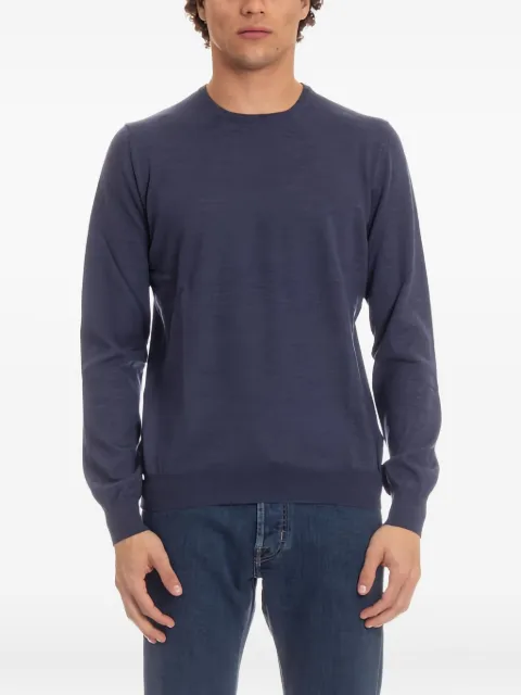Barba round-neck long-sleeve sweater Blue 1429055567