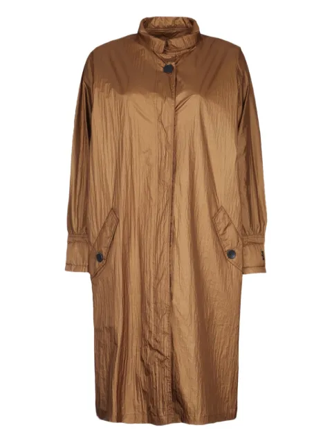Add button-fastening patch-pocket coat Brown 5AW332