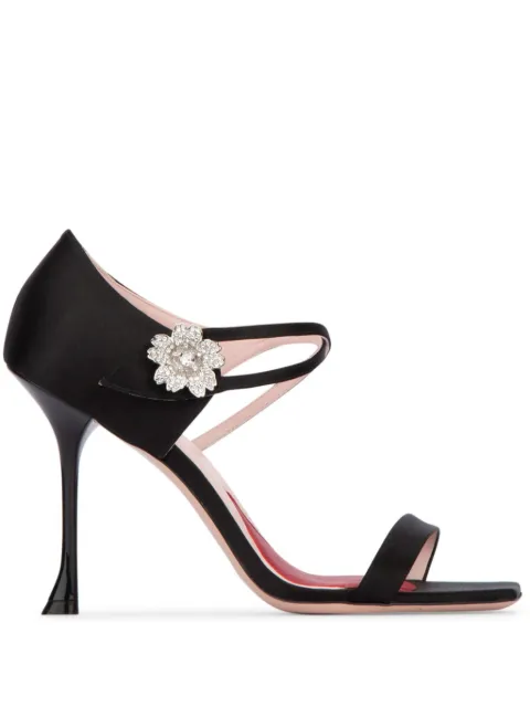 Roger Vivier 105mm leather sandals Black RVW62237780RS0