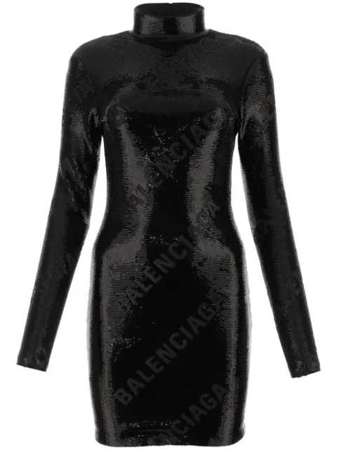 Balenciaga all-over logo sequin mini dress Black 725104TMR68