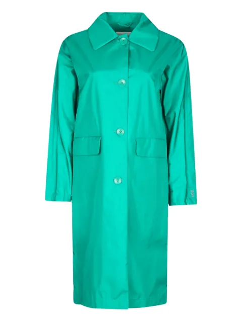 Add button-fastening collared coat Green 5AW880