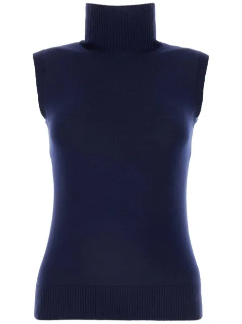 Sportmax Ardenza virgin wool knitted top Blue 2422366051600