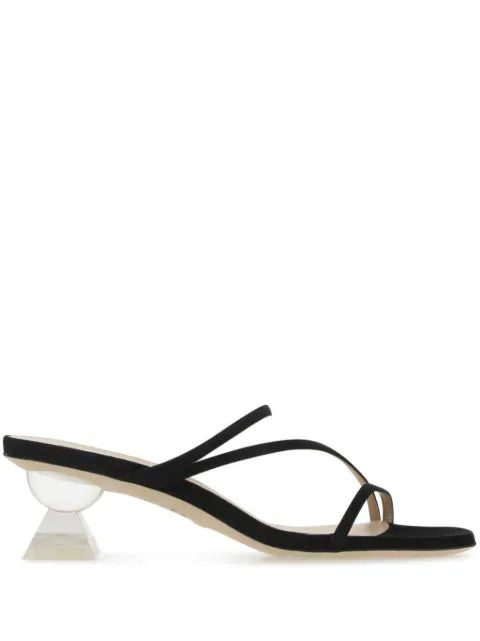Stuart Weitzman Lucite Sculpt suede sandals Black SA503
