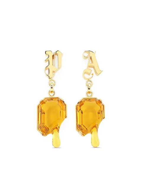 Palm Angels stone-pendant earrings Gold PWOD009F22MAT001