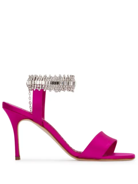 Manolo Blahnik 105mm Parinasan sandals Purple 4211219