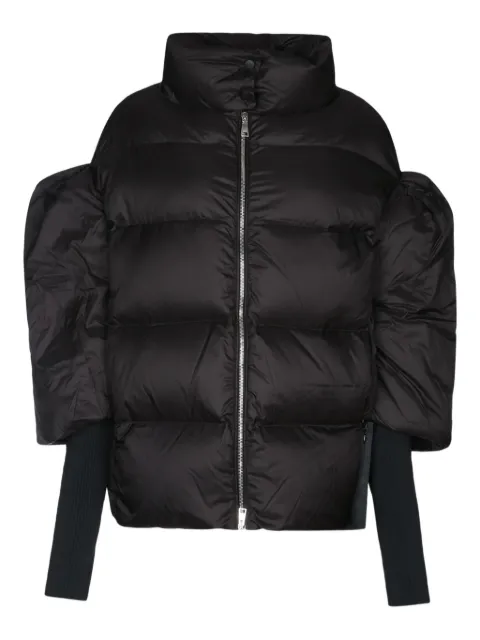 Add puff-sleeve quilted puffer jacket Black 6AW112