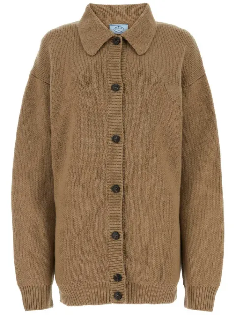 Prada Biscuit cashmere cardigan Brown P25I41S2121ZYV