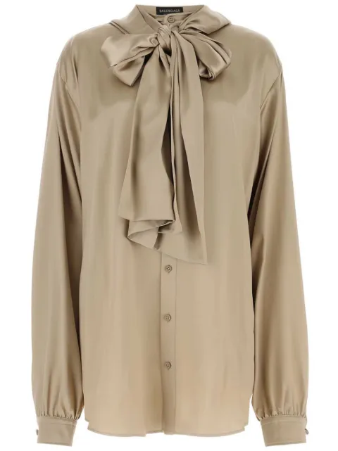 Balenciaga satin hooded shirt Neutrals 725063TAC61