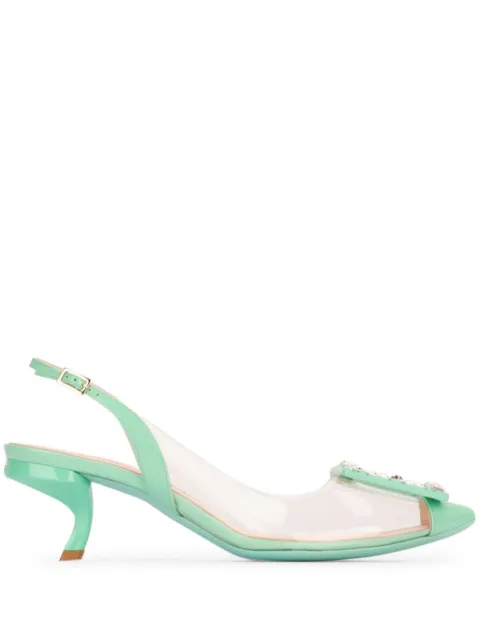 Roger Vivier 55mm crystal-buckle pumps Green RVW672336005RT