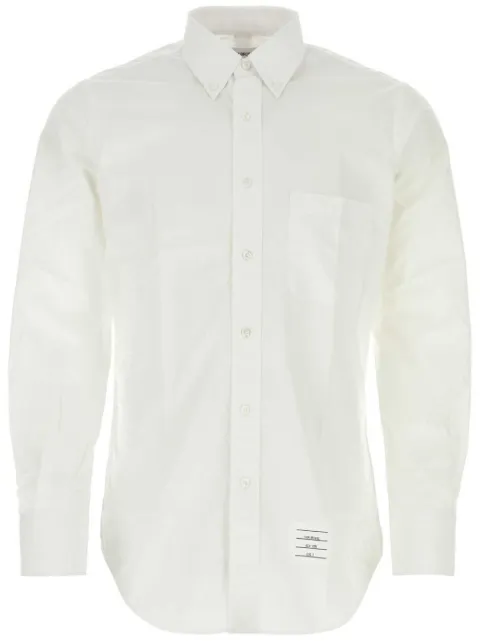 Thom Browne logo-appliqué shirt White MWL001A03113