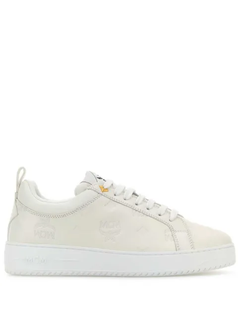 MCM logo-debossed leather sneakers White MESEAAJ02