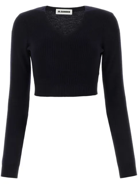 Jil Sander cropped wool sweater Blue J02GP0131J14597