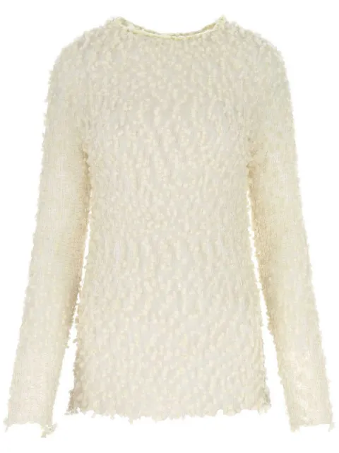 Jil Sander crew-neck long-sleeve mesh top Neutrals J02GP0009J14508