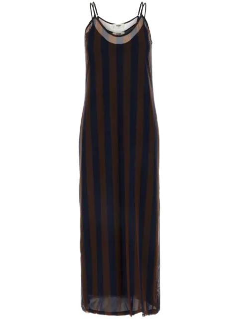 FENDI Pequin dress Brown FDD093AWZS