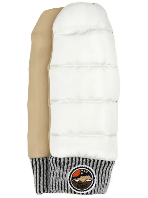 Chloé logo-patch gloves White CHC24SG017SKG