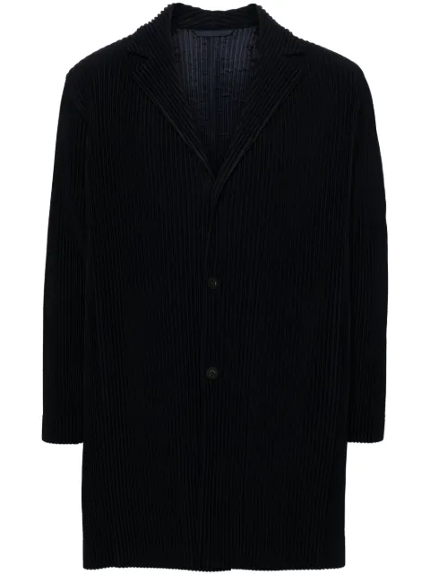 Homme Plissé Issey Miyake plissé-effect coat Blue HP48JD402