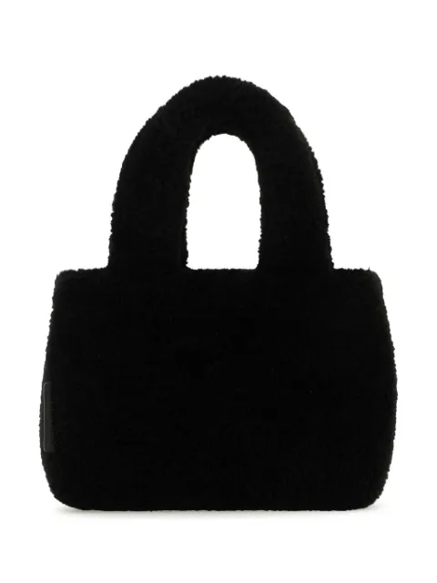 Amina Muaddi Amini Giuly shearling tote bag Black AMINIGIULYSHEARLING