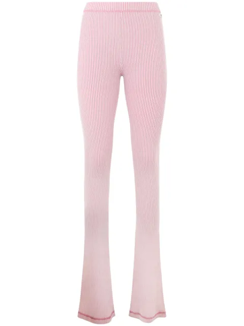 GCDS ribbed knit flared trousers Pink A2CW2900KD8