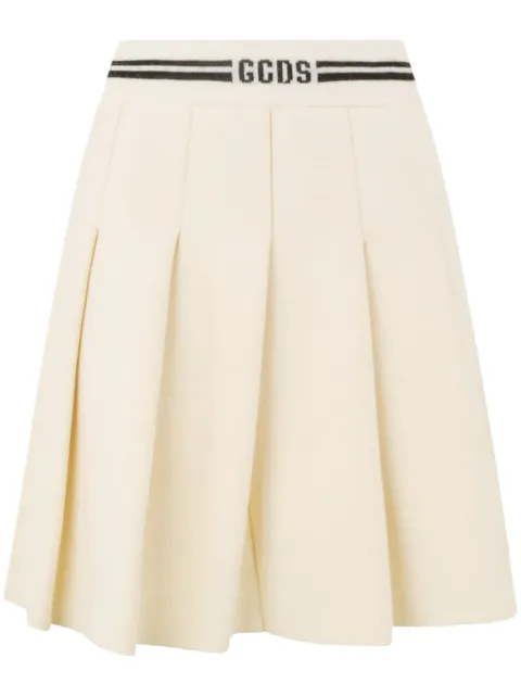GCDS knitted pleated skirt Neutrals A2OW3200KD7