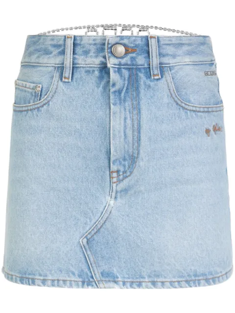 GCDS Chocker denim skirt Blue A2OW3200DA0