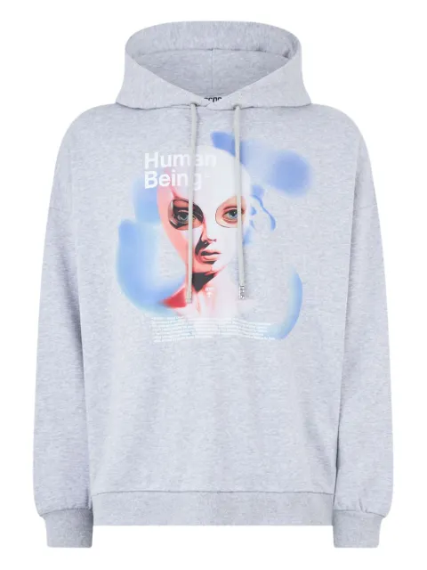 GCDS graphic-print cotton hoodie Grey A2OM1909JB4