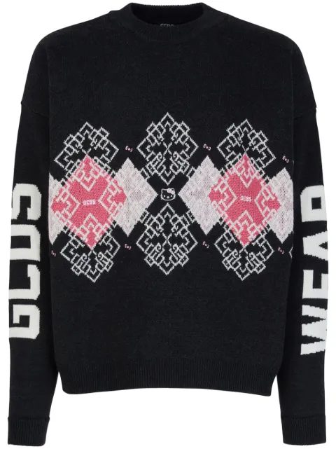 GCDS Hello Kitty-embellished knitted jumper Black A2HU1506HK5