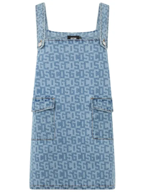 GCDS monogram denim dress Blue A2CW1000DA2