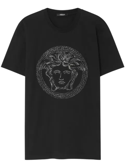 Versace Medusa Head-embellished T-shirt Black 10139441A12442
