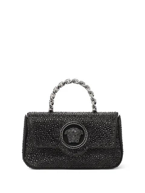 Versace La Medusa crystal-embellished mini bag Black 10134391A06487