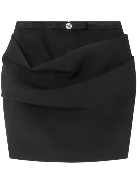 Versace gabardine draped skirt Black 10172691A12052