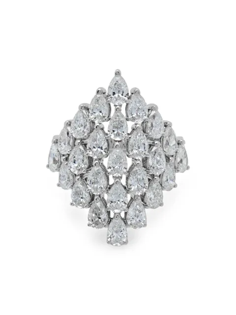 Jewels Aficionado 18kt white gold Shield diamong ring Silver JF219