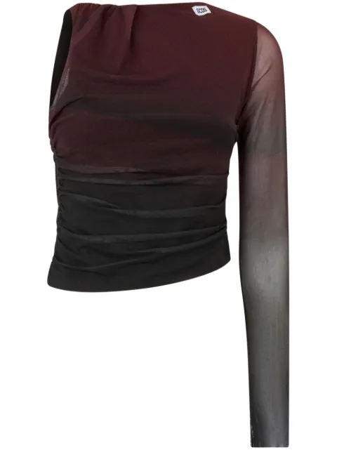GCDS Creature tulle one-shoulder top Red A2CW2801TE3