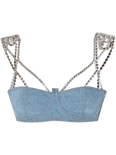 GCDS Chocker denim bra Blue A2OW2700DA0