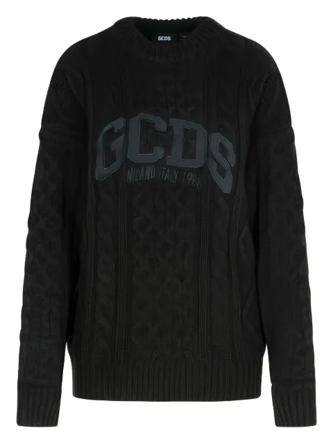 GCDS logo cable-knit sweater Black A2CU1502KF4