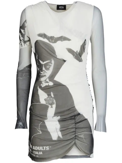 GCDS Dracula Tulle mini dress White A2CW1001TE9