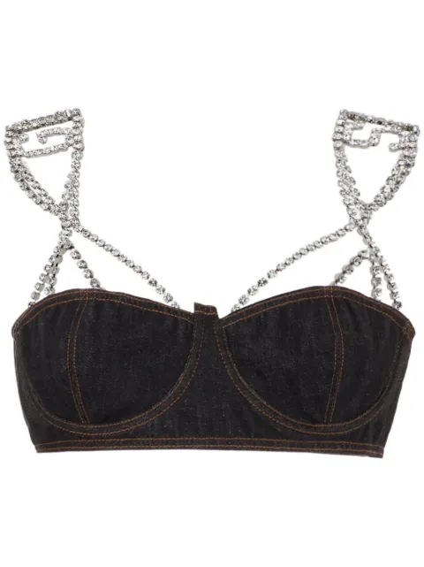 GCDS Chocker denim bra Black A2OW2700DA0
