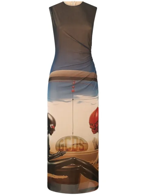 GCDS Creature tulle dress Blue A2CW1101TE3