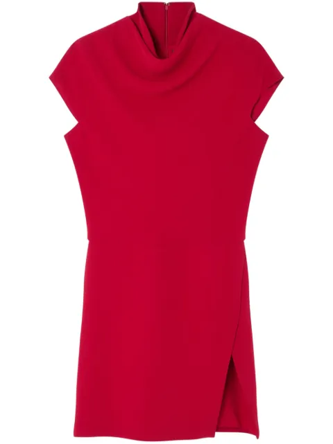 Versace draped front-slit mini dress Red 10173071A12265