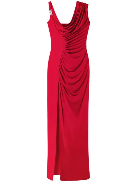 Versace viscose liquid jersey draped gown Red 10141271A12497