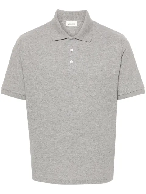 Saint Laurent piqué-weave polo shirt Grey 798944Y37HC