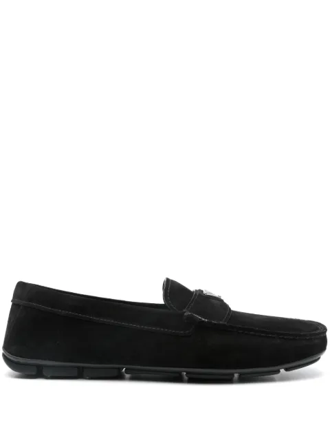 Prada logo-plaque loafers Black 2DD177FG000054F0002