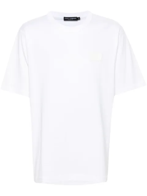 Dolce & Gabbana logo-tag cotton T-shirt White G8PN9TG7NTW