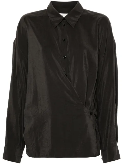 LEMAIRE twisted straight-collar shirt Black SH1141LF1308