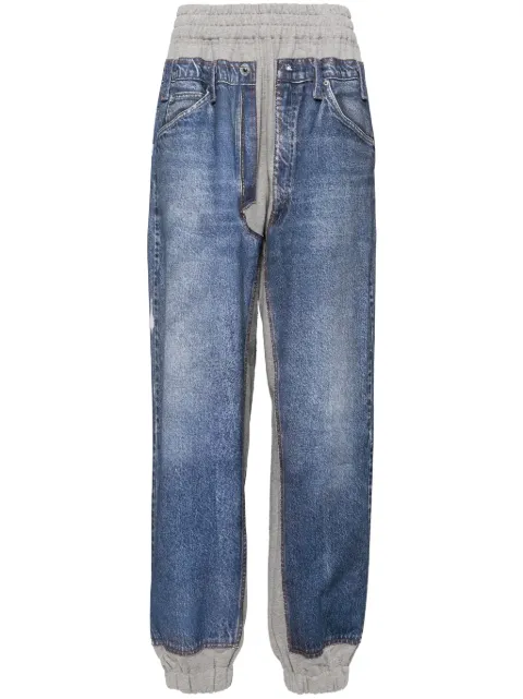 pushBUTTON denim-printed sweatpants Grey PB2430305W