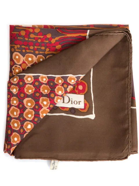 Christian Dior Pre-Owned 1970s abstract-print scarf Brown 15015707
