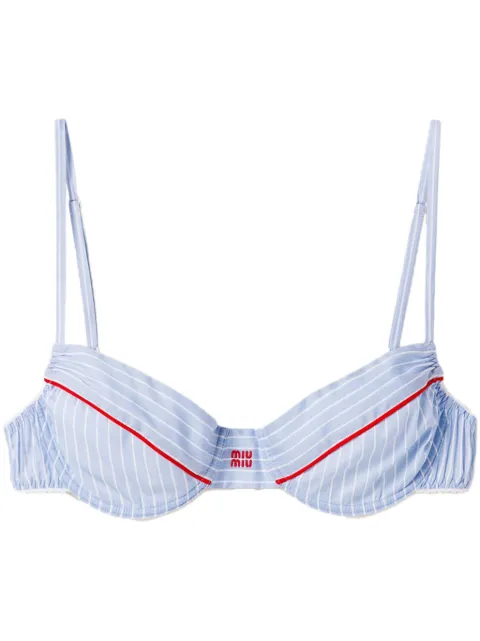 Miu Miu stripe-print bra Blue RG9487SOOO137Q