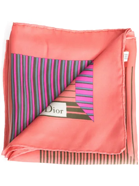 Christian Dior Pre-Owned 1970s striped silk scarf Pink 15015706